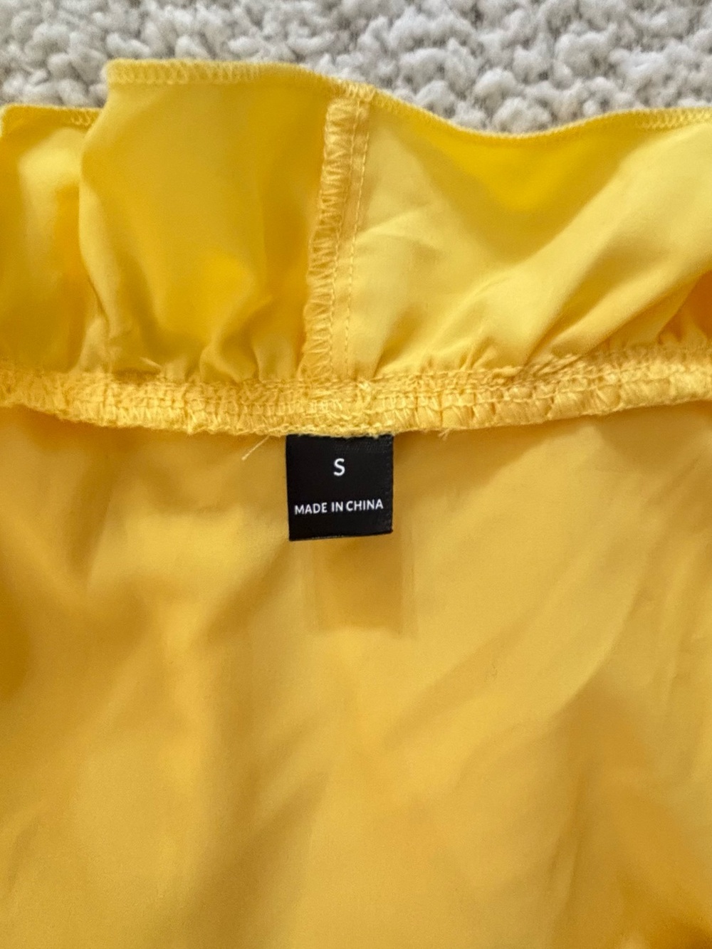 SHEIN Yellow Ruffle V-Neck Blouse - Picture 3 of 4